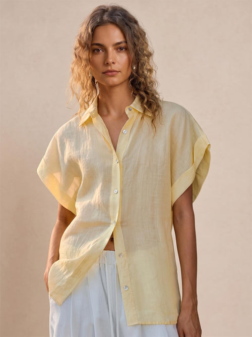 Cinched Waist Casual Shirt