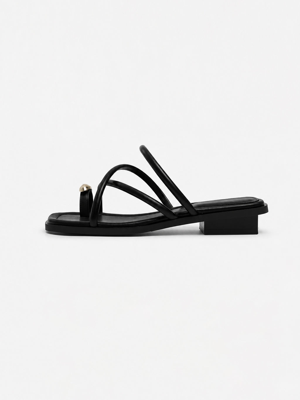 Faux Leather Square Toe Strappy Sandals