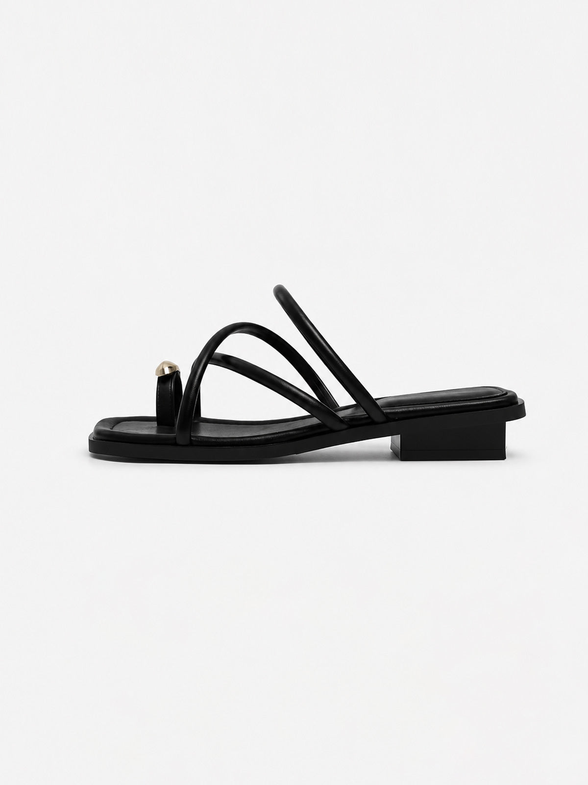 Faux Leather Square Toe Strappy Sandals