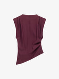 Asymmetric Ruched Shoulder Top