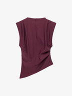 Asymmetric Ruched Shoulder Top