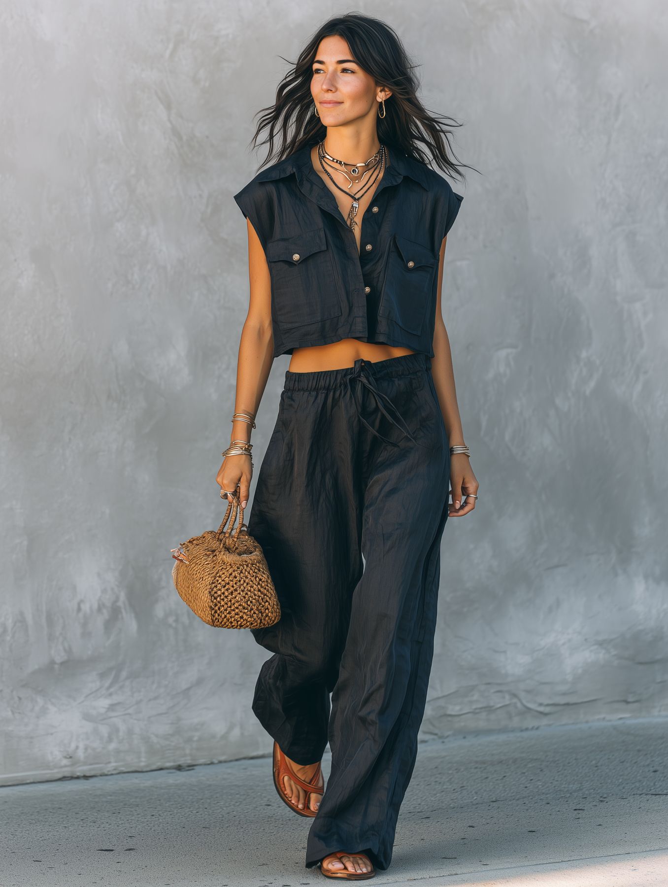 Cotton Linen Sleeveless Cropped Shirt Top with Pockets for Women Summer Casual Loose Fit Boho Style