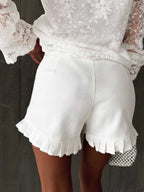 Ruffled Top Shorts Set