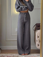 Collared cotton Trouser Set