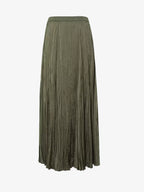 Pleated A-Line Midi Skirt