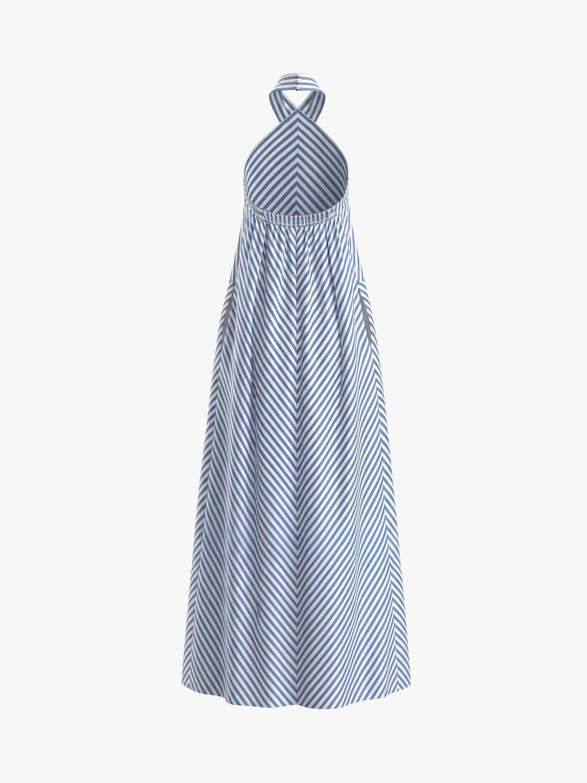 Striped Halter Neck Maxi Dress