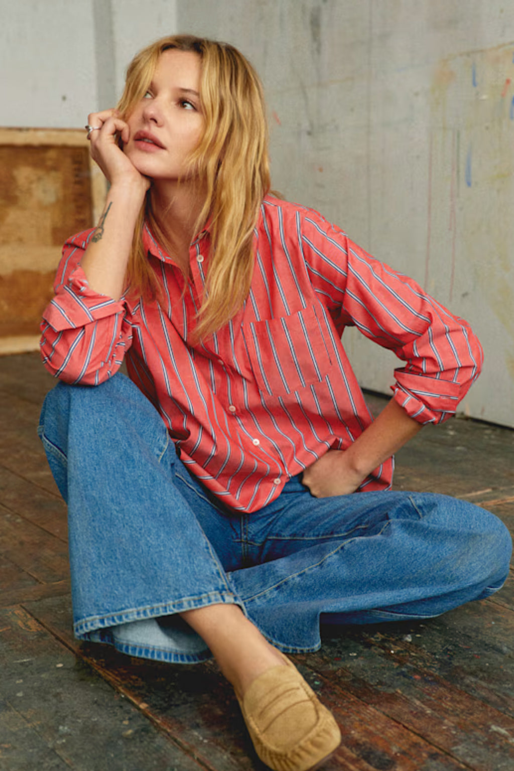 The Chlo Shirt In Jasper Red Stripe
