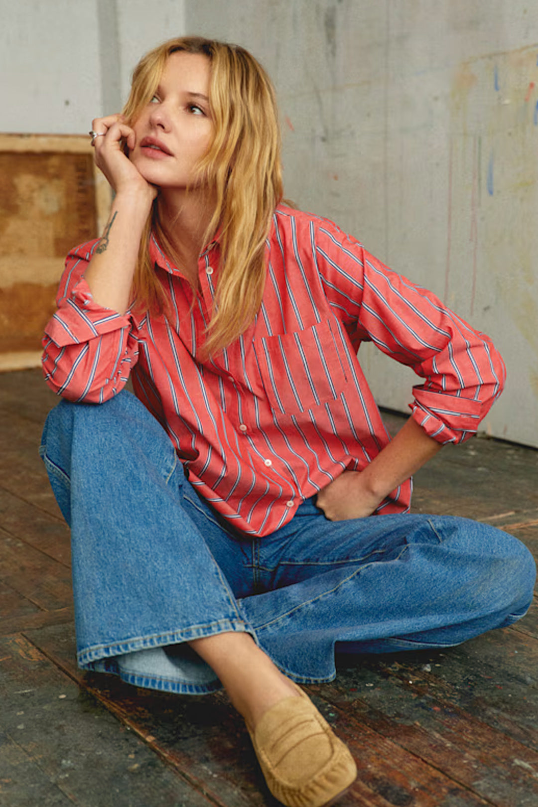The Chlo Shirt In Jasper Red Stripe