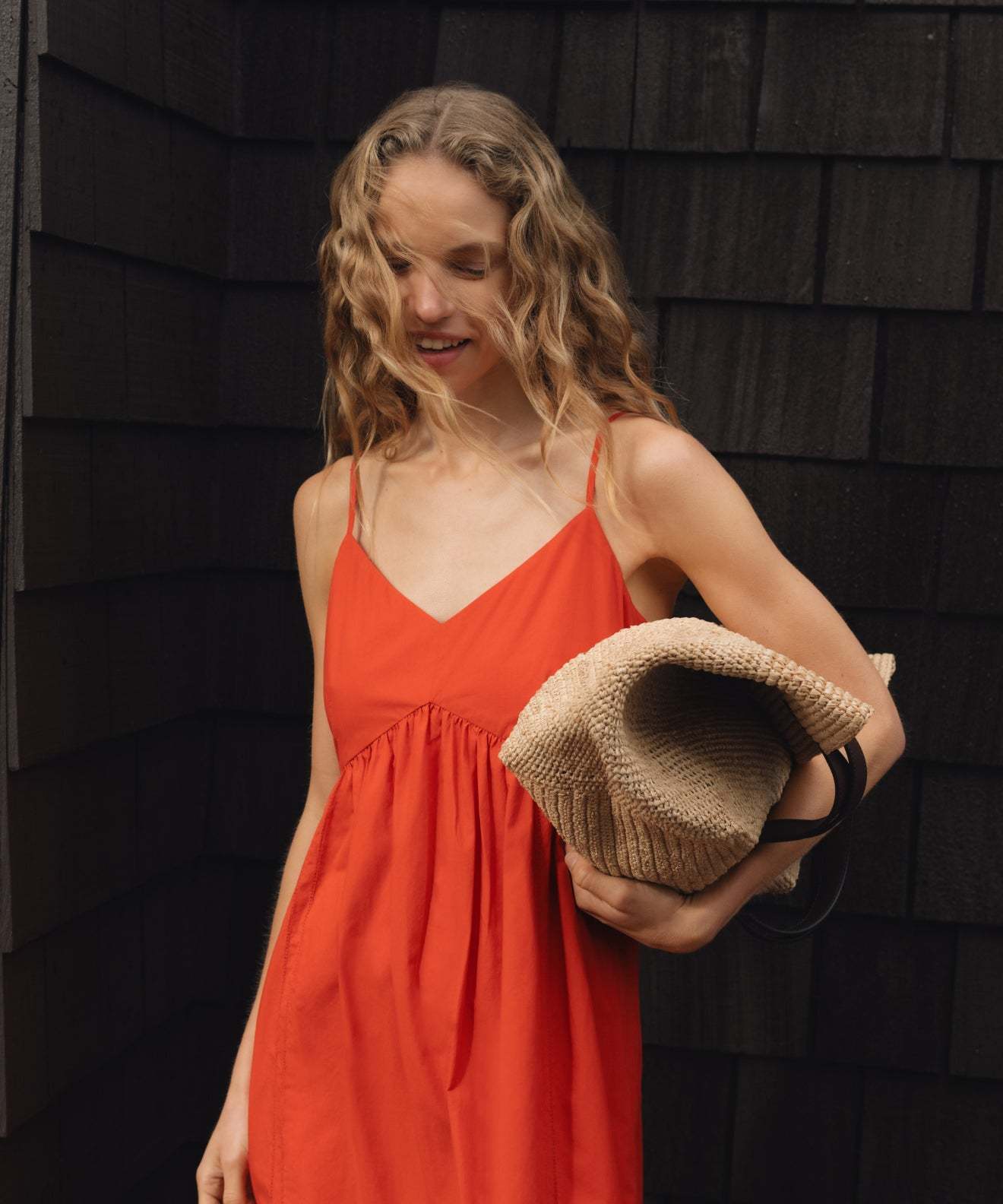 Cotton Linen V-Neck Maxi Dress for Women - Lightweight Summer Dress with Spaghetti Straps and Side Pockets