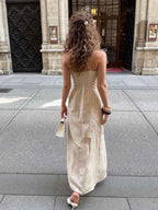 Halter Neck Slit Midi Dress