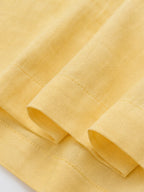 Minivestido sin mangas de mezcla de lino color amarillo claro con escote cuadrado