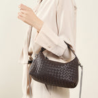 Braided Sheepskin Leather Pillow Bag