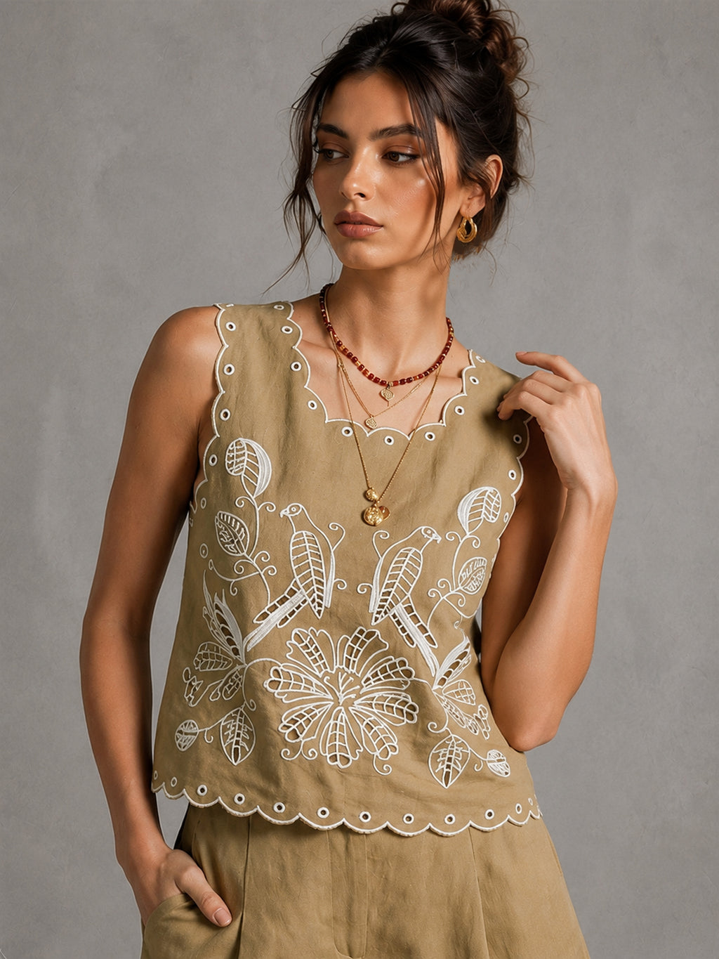 Magpie Floral Embroidered Set