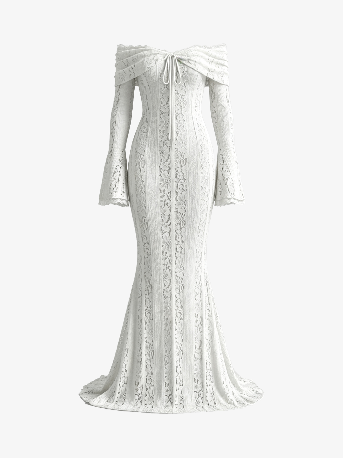 Chic Off-The-Shoulder Bell Sleeve Mermaid Gown