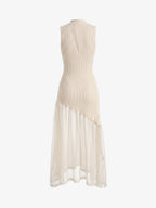 Sheer Panel Knit Maxi Dress