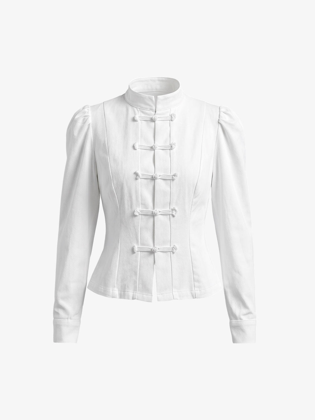 White Puff Sleeve Cotton Blouse