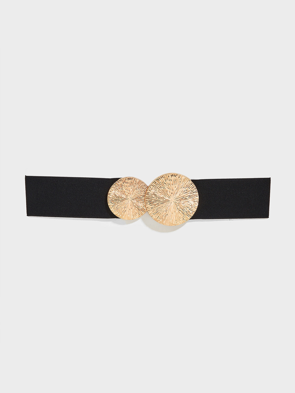 Gold Sunburst Buckle Elastic Waist Belt