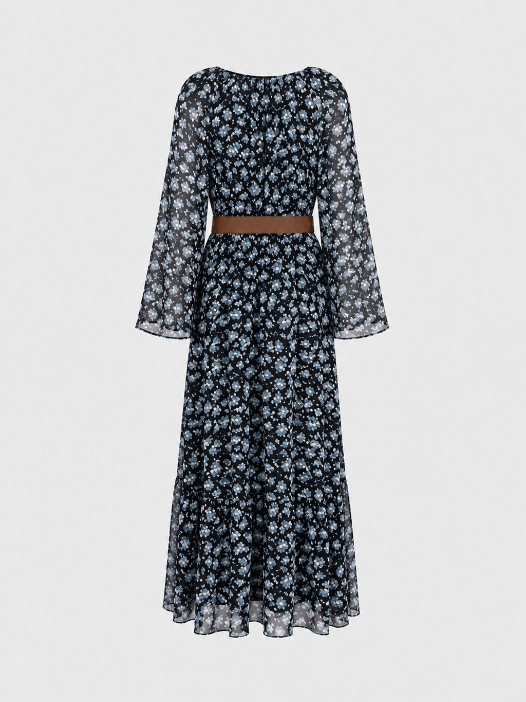 Belted Floral Maxi Dress