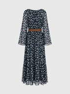 Belted Floral Maxi Dress