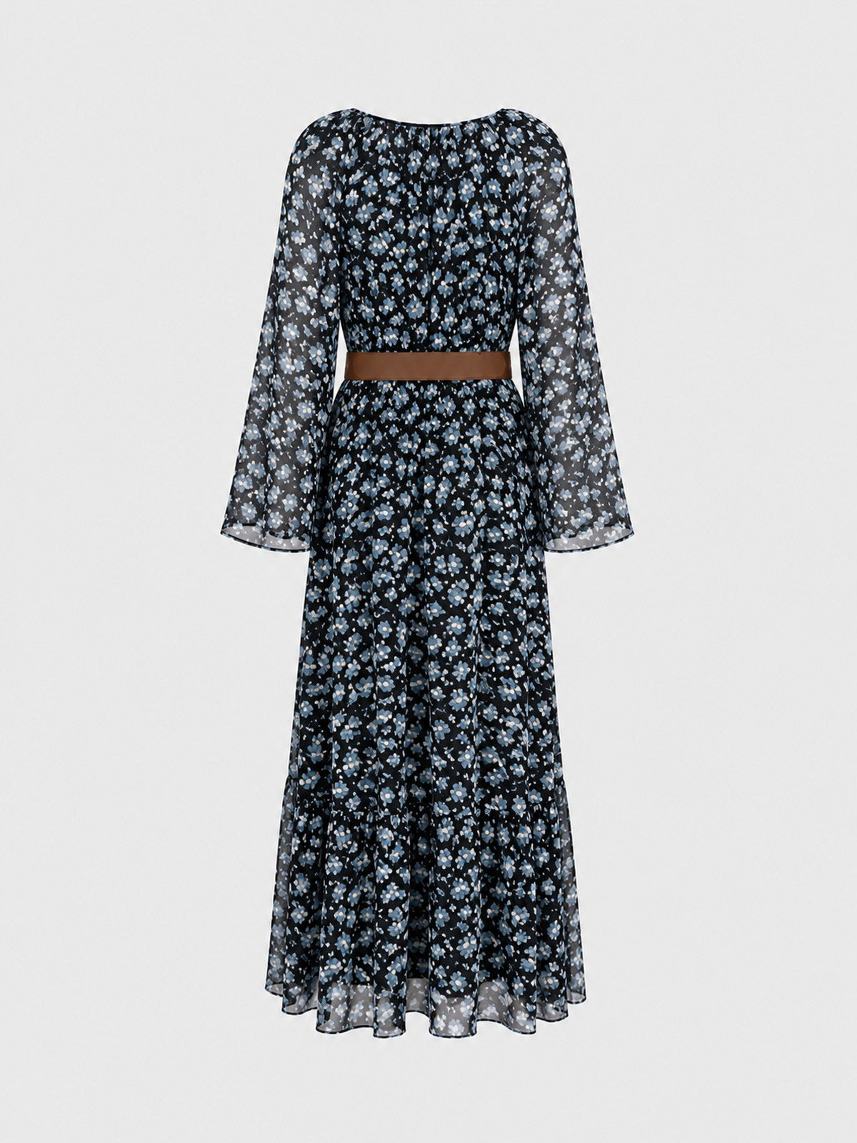 Belted Floral Maxi Dress