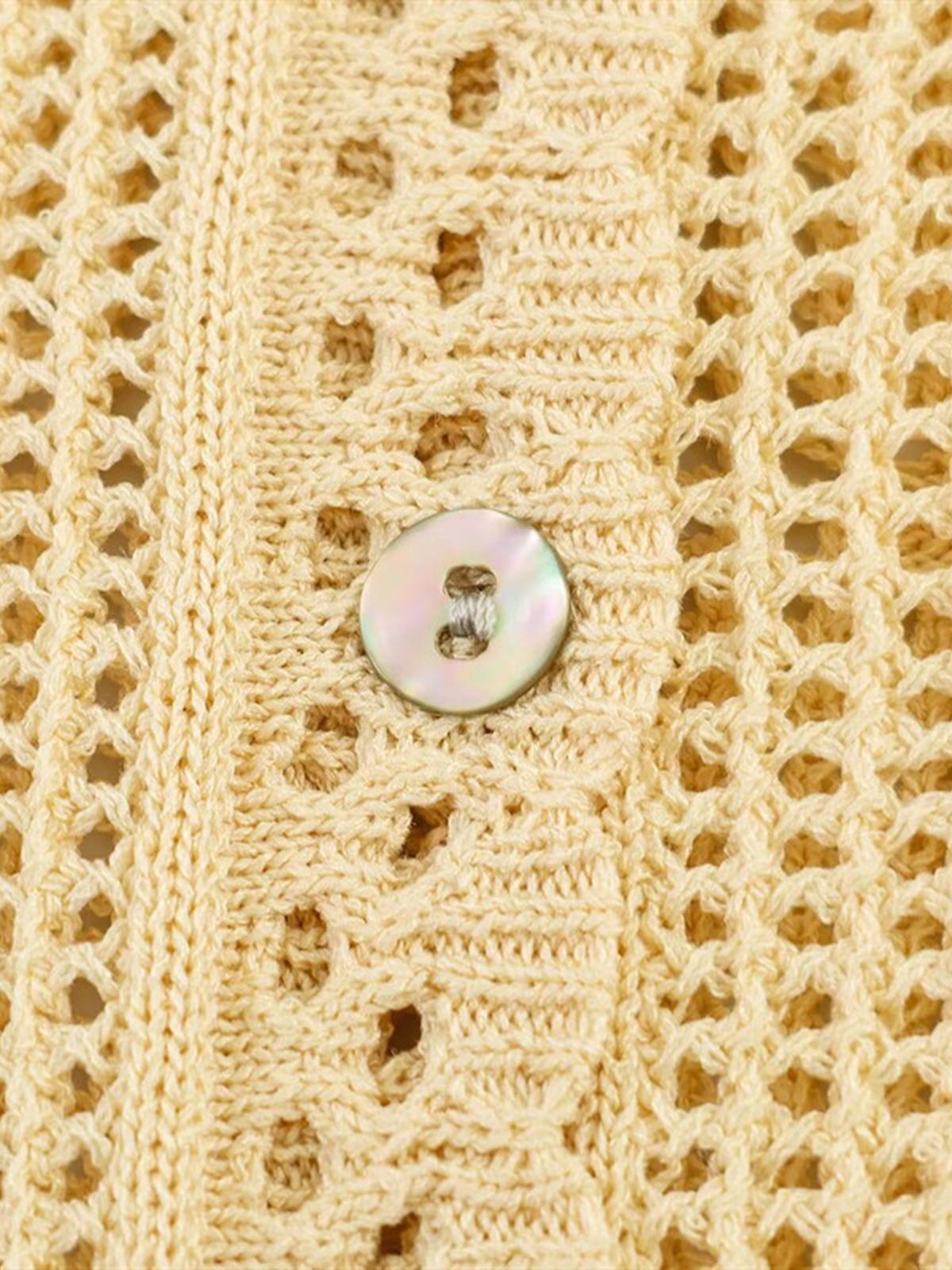 Floral Openwork Knit Top