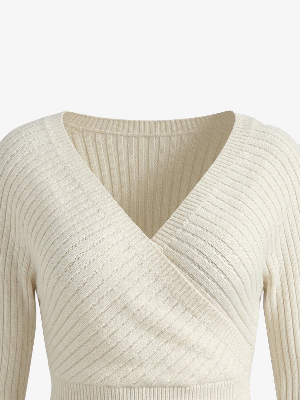 Crisscross V-Neck Batwing Sleeve Knit Bodycon Dress