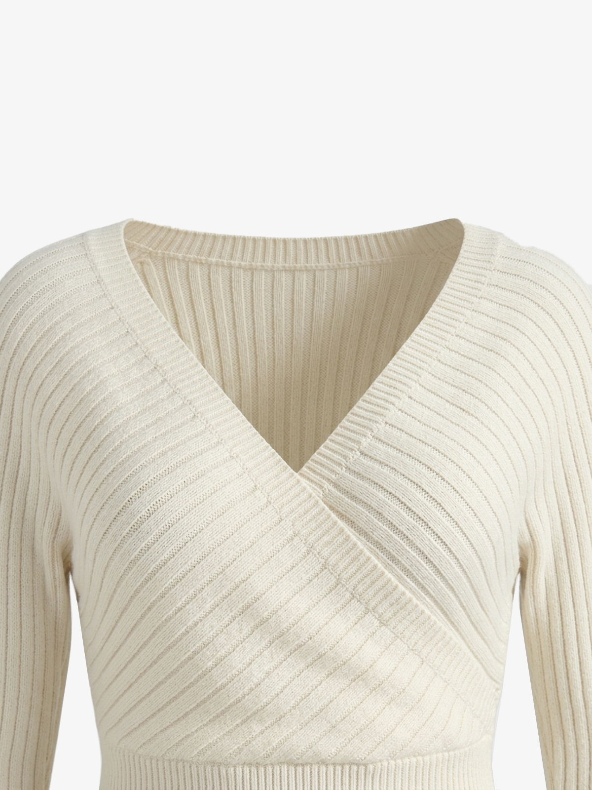 Crisscross V-Neck Batwing Sleeve Knit Bodycon Dress