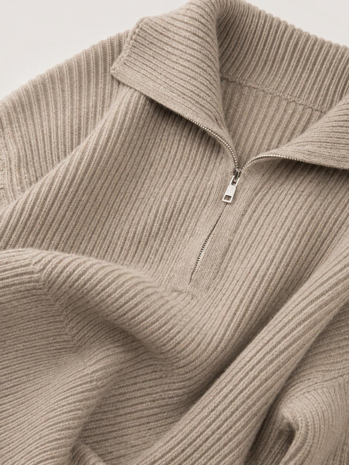 Half Zip Ribbed Knit Set
