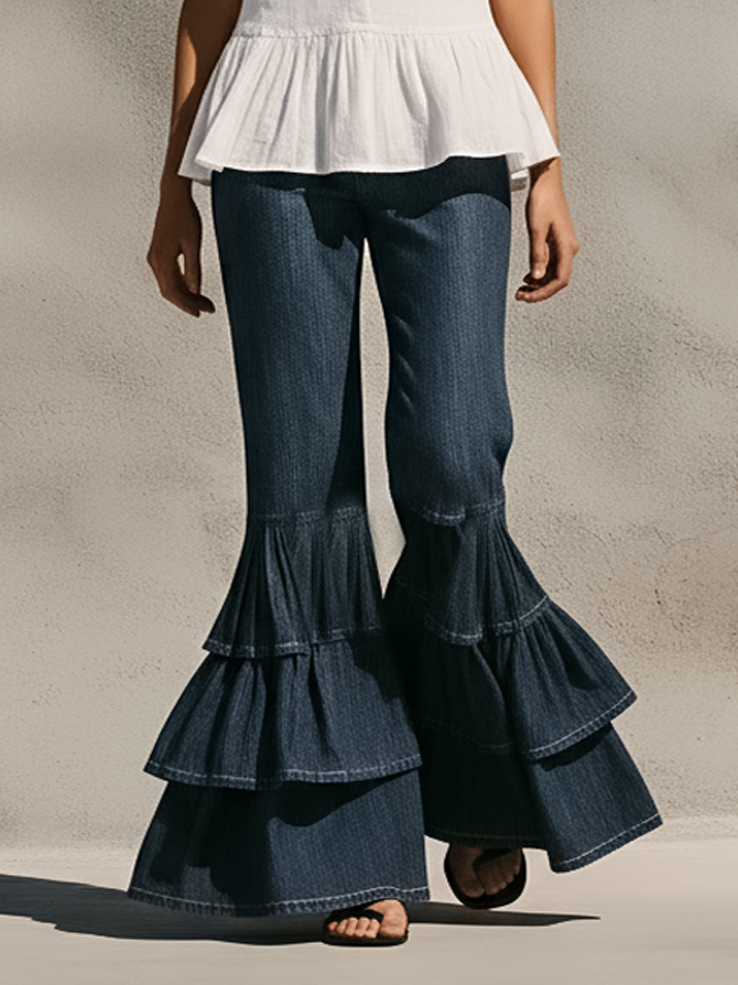 Cotton Linen Sleeveless Peplum Top with Flared Hem and High Collar
