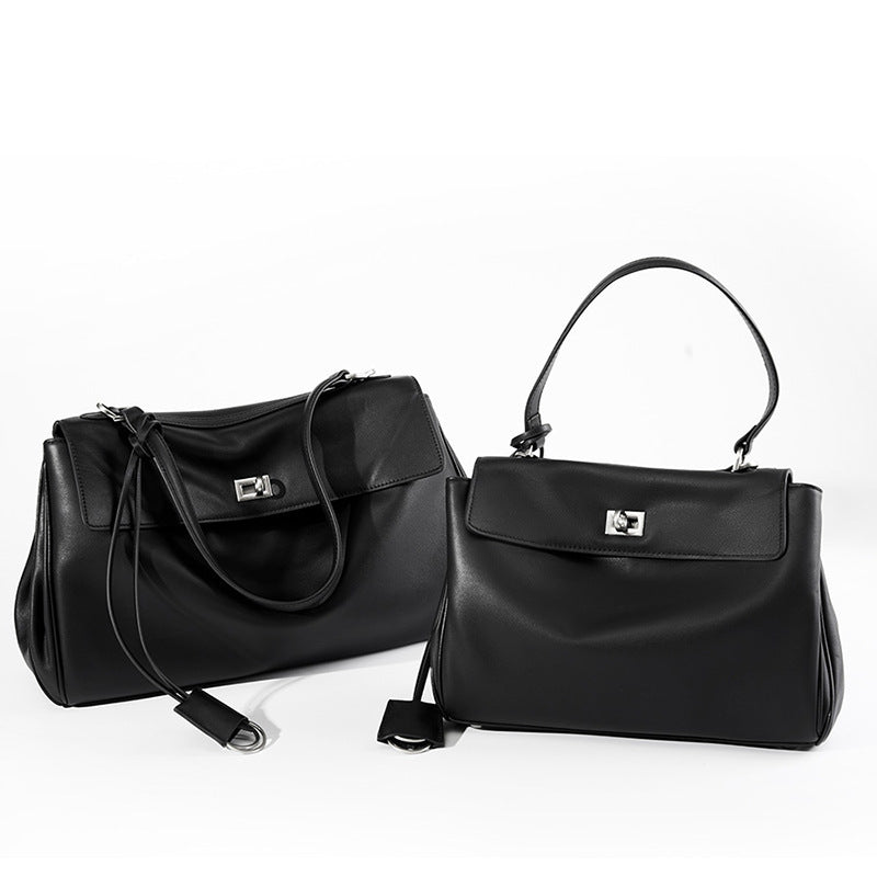 Buckle Smooth Calfskin Leather Tote Bag