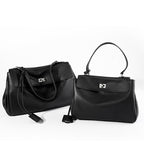 Buckle Smooth Calfskin Leather Tote Bag