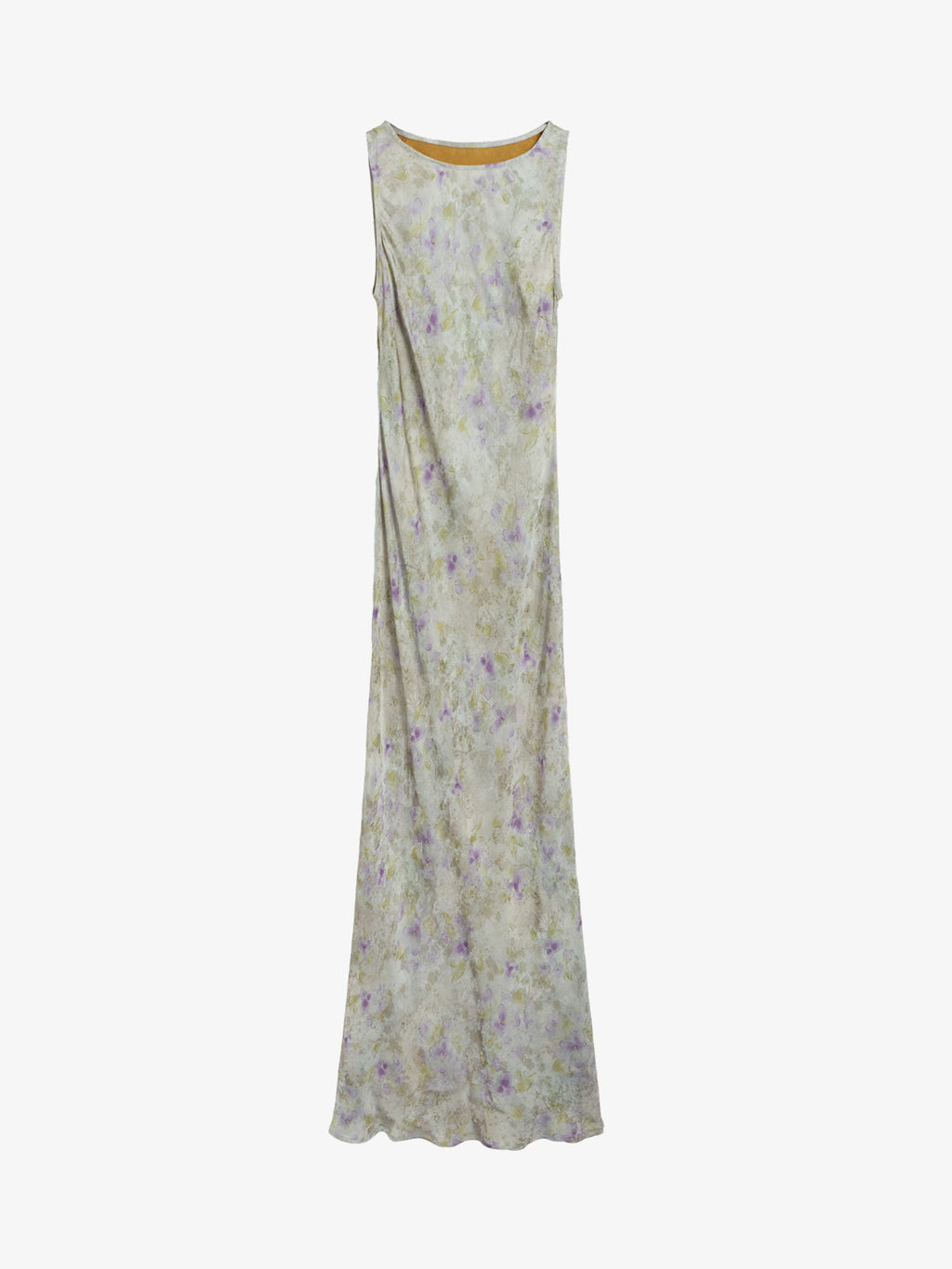 Xiangyun Silk Pastel Floral Draped Maxi Dress