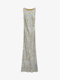 Xiangyun Silk Pastel Floral Draped Maxi Dress