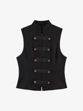 Napoleonic-style High-collar Sleeveless Vest