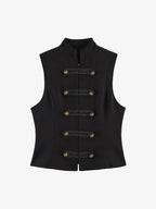Napoleonic-style High-collar Sleeveless Vest