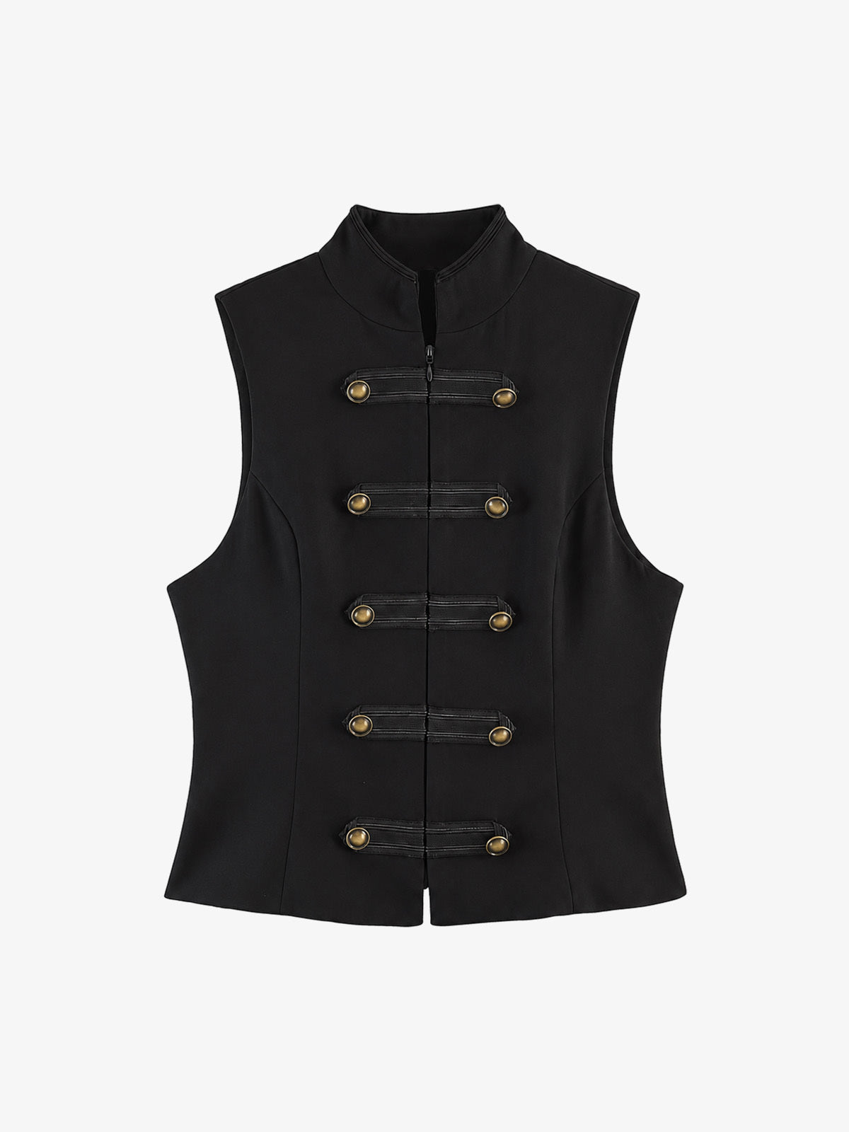 Napoleonic-style High-collar Sleeveless Vest