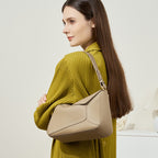 Geometric Cowhide Leather Pillow Bag