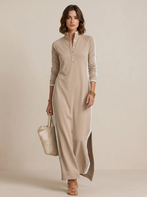 Contrast Stripe Detail Maxi Dress