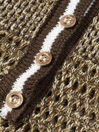 Polohemd mit Pointelle-Strickmuster und Kontrastkragen