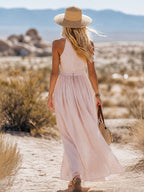 Boho V-Neck Sleeveless Maxi Dress