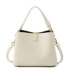 Cowhide Leather Bucket Bag