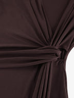 Ruched Draped Long-Sleeve Maxi Dress