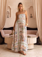 Printed Beaded Maxi Dress