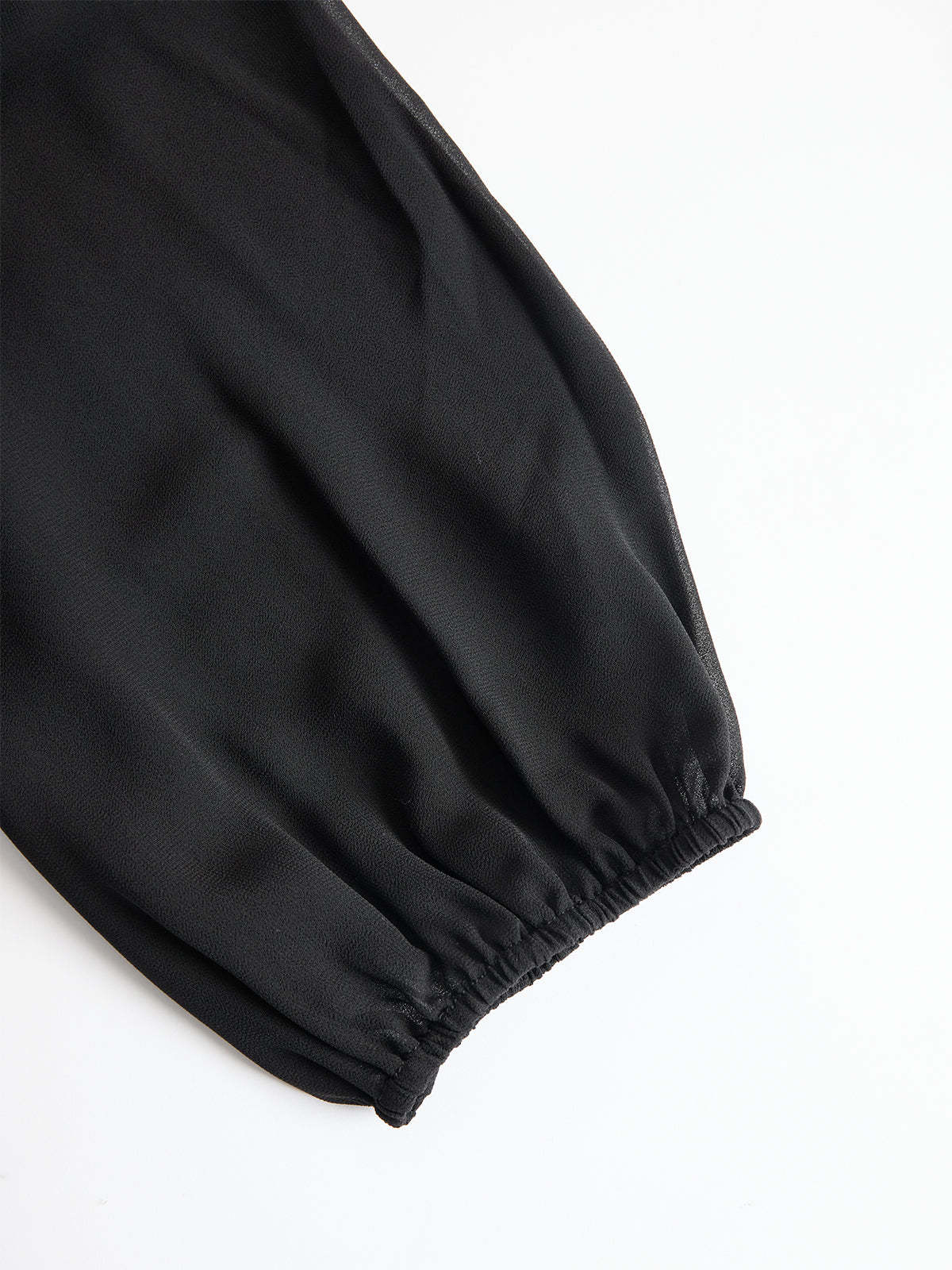 Black Chiffon Top And Wide Leg Pants Three Piece Set