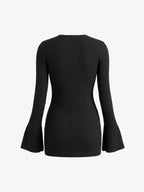 Cut Out Knit Fitted Top