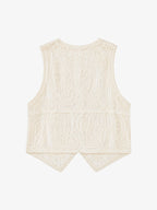 Embroidered V-Neck Button-Front Vest