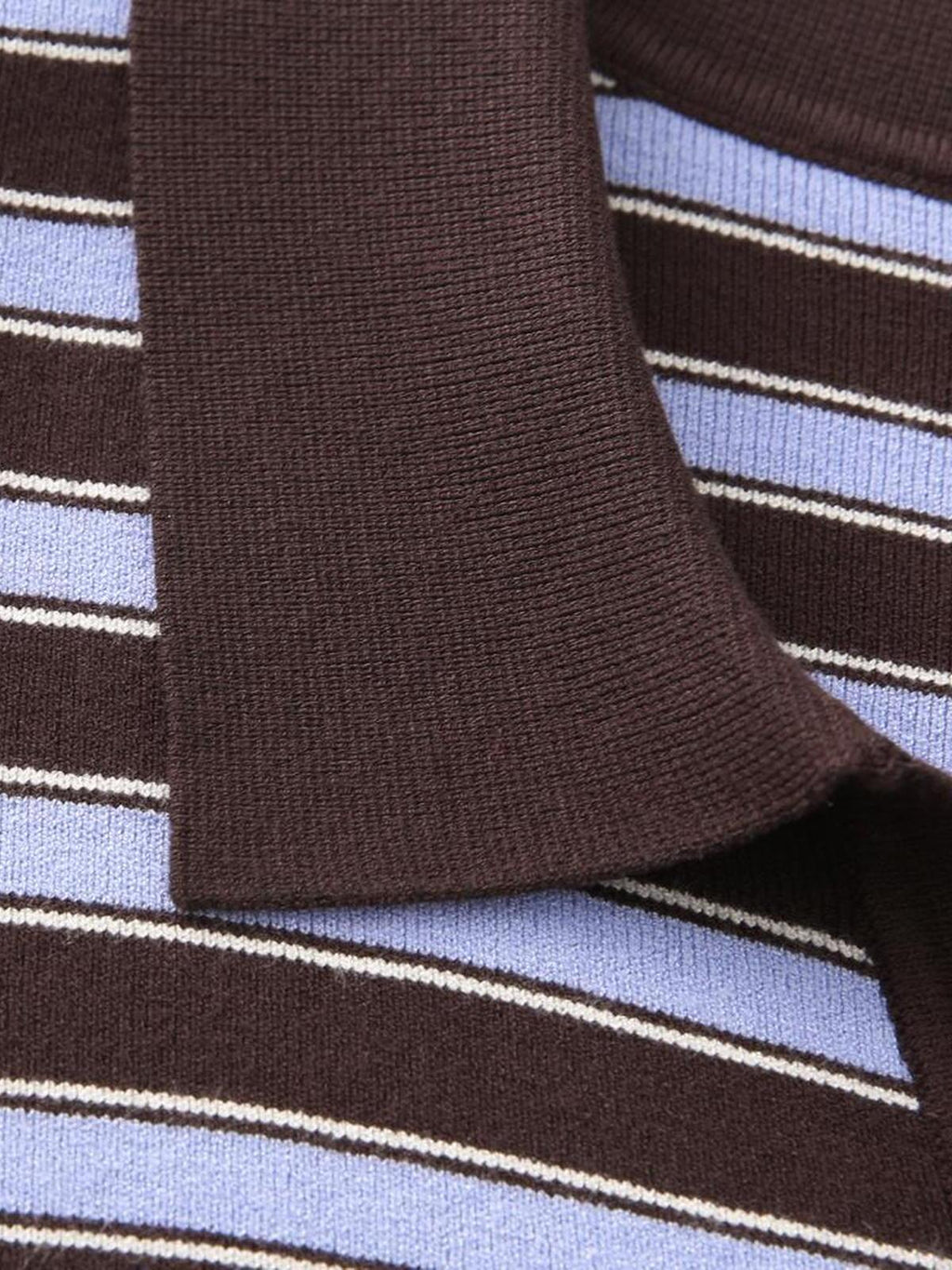 Striped Knit Polo Top