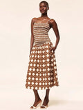 Geometric Print Pleated Dress