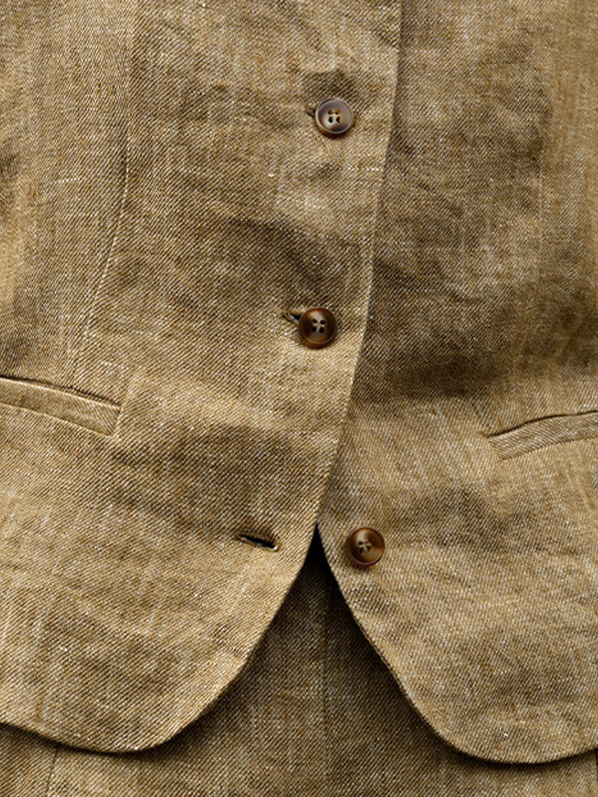 Button-Front Linen Sleeveless Vest