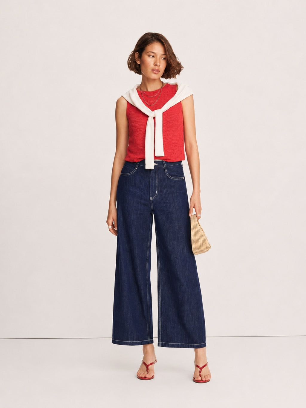 Cropped Straight-Leg Lyocell Jeans